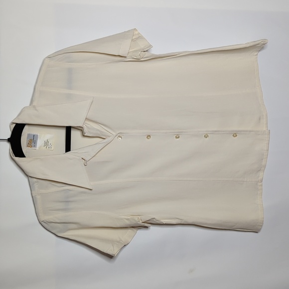 Vintage Elite International 100% silk short sleeve button down top - Picture 4 of 12